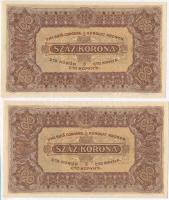 1923. 100K (2x) "Magyar Pénzjegynyomda Rt." nyomdahely jelöléssel T:I