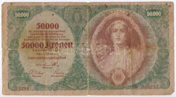 Ausztria 1922. 50.000K T:IV Austria 1922. 50.000 Kronen C:G Krause 80.