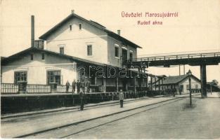 Marosújvár, Ocna Mures; Rudolf akna, Vasútállomás. W. L. 1598. / mine shaft, industrial railway station (EK)