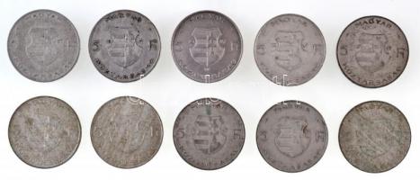 1947. 5Ft Ag "Kossuth" (10x) T:2,2-,3 patina