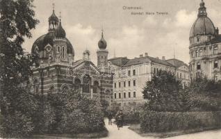 Olomouc, Olmütz; Námesti Marie Terezie / Maria Theresa square, synagogue. Judaica + K.u.K. Bahnhof Kommando Olmütz Nordbahnhof (EK)