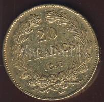 Franciaország 1847A 20Fr Au 6,4516g Lajos Fülöp T:3