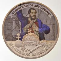 DN Magyarok Krónikája - Kossuth Lajos azt üzente! / 1907 5 korona ezüstözött, multicolor Cu emlékérem (42mm) T:PP