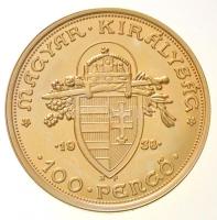 DN "Magyar aranypénzek utánveretben - Szent István jubileumi 100 pengő" aranyozott Ag emlé...