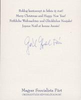 1999 Gál Zoltán MSZP politikus aláírása üdvözlőlapon