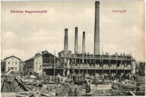 Nagysurány, Surany; felállványozott cukorgyár építés alatt / sugar factory in construction