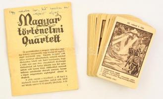 1942 Magyar történelmi quartett, játékkártya pakli leírással, teljes