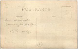 1916 Nem explodált legnagyobb kaliber. Osztrák-Magyar katonák lövedék mellett / WWI Austro-Hungarian...