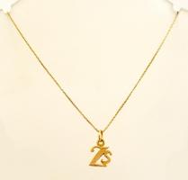 Arany (Au) 14K nyaklánc, ZS függővel, jelzett, h: 46 cm, nettó: 1,8 g