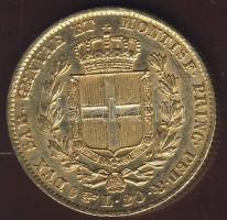 Olasz Államok/Szardínia 1849P "sas" verdejel 20L Au 6,45g Carlo Albertus T:2/3+