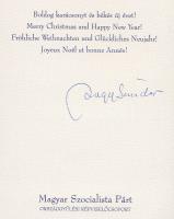 1999 Nagy Sándor MSZP politikus aláírása üdvözlőlapon