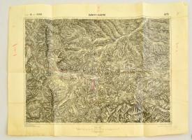 1912 Bánffyhunyad és környékének térképe, 1:75.000, K.u.K. Militärgeographisches Institut, hajtásnyomokkal, kis szakadással, ceruzás bejegyzéssel, 46x63 cm.