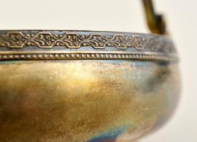 Ezüst(Ag) cukorka kínáló, jelzett, d: 10 cm, m: 3 cm, nettó: 157 g