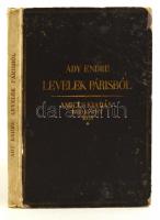 Ady Endre: Levelek Párisból. Bp.,1924, Amicus, (Globus-ny.), 176 p. Kiadói félvászon-kötés, megviselt állapotban, kopott, foltos, borítóval. Számozott (400/168.) példány.