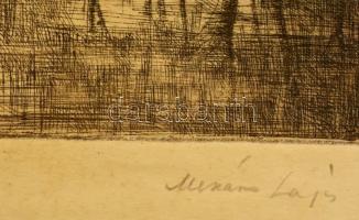 Mészáros Lajos (1925-1971): Bodrog-köz. Rézkarc, papír, jelzett, 28×35 cm