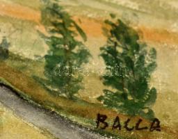 Balla jelzéssel: Dombos táj. Akvarell, papír, kis szakadással, 30×40 cm