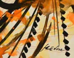 Hencze jelzéssel: Kompozíció. Vegyes technika, papír, 30×24 cm