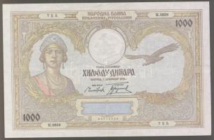 Jugoszlávia 1931. 1000D T:II