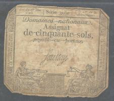 Franciaország 1793. 50Sol "Assignat" T:III