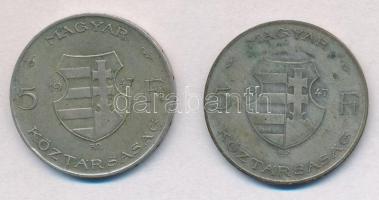 1947. 5Ft Ag "Kossuth" (2x) T:2-,3 patina