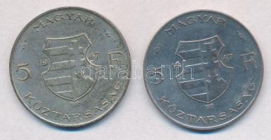 1947. 5Ft Ag "Kossuth" (2x) T:2-,3 patina