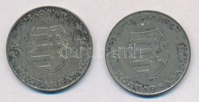 1947. 5Ft Ag "Kossuth" (2x) T:2-,3 patina