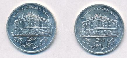 1992. 200Ft Ag "MNB" (2x) T:1-,2