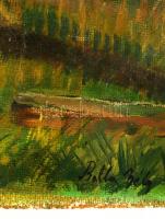 Balla jelzéssel: Erdőrészlet. Olaj, farost, 45×59 cm