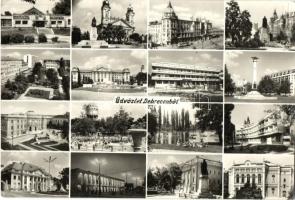 10 db MODERN magyar városképes lap autóbuszokkal / 10 modern Hungarian town-view postcards with autobuses