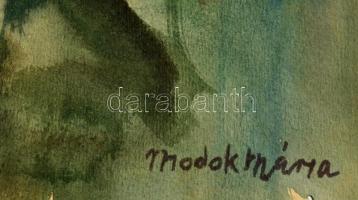 Modok jelzéssel: Virágok. Akvarell, papír, apró szakadással, 43×30 cm