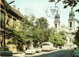10 db MODERN magyar városképes lap autóbuszokkal / 10 modern Hungarian town-view postcards with auto...