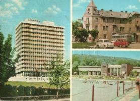 10 db MODERN magyar városképes lap autóbuszokkal / 10 modern Hungarian town-view postcards with auto...