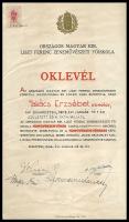 1936 Zeneakadémiai oklevél többek között Dohnányi Ernő, Unger Ernő zeneszerzők saját kezű aláírásával