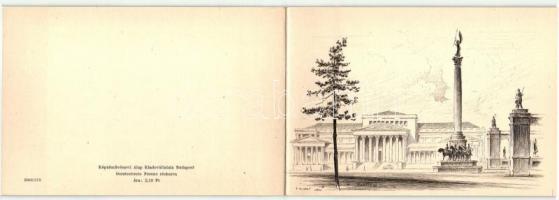 Budapest - 3 db modern rézkarc képeslap, 1 kihajtható / 3 modern etching postcards (1 folding card)