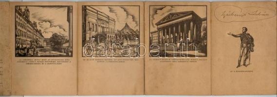 Széchenyi a legnagyobb és leghívebb magyar. Leporello 16 db fametszet képeslappal Fery Antaltól. Kia...