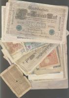 Német Császárság,Weimari Köztársaság,3.Birodalom, I. és II. Világháború alatt megszállt területek, nemzetközi megszállás, 45db bankjegy, benne jobbakkal 1910-1944. T:II,III,IV