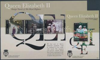 Queen Elizabeth II.'s travels minisheet + block, II. Erzsébet királynő utazásai kisív + blokk