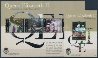 II. Erzsébet királynő utazásai kisív + blokk, Travels of Queen Elizabeth II. mini sheet + block