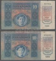 1915. 10K piros "Magyarország" körbélyegzővel T:III + 10K piros "Magyarország" k...