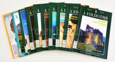 2003-2010 A földgömb folyóirat 10 száma, közte 3 tematikus számmal, jó állapotban