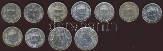 1K Ag 1894 (1x), 1895 (1x), 1912 (1x), 1914 (4x), 1915 (2x) + 2K Ag 1912 (1x) + 2P Ag 1938 (1x) T:1,2,3