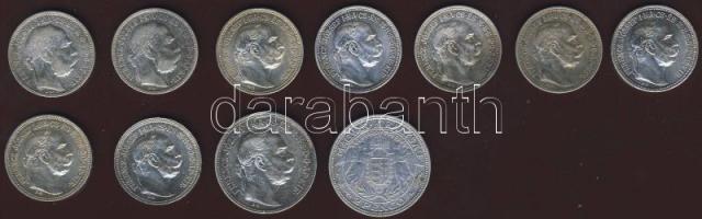 1K Ag 1894 (1x), 1895 (1x), 1912 (1x), 1914 (4x), 1915 (2x) + 2K Ag 1912 (1x) + 2P Ag 1938 (1x) T:1,...