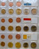 Nagy Euro-gyűjtemény, 176klf db, benne emlékérmek, sok jobbal, többek között Finnország, San Marino,...