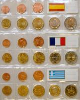 Nagy Euro-gyűjtemény, 176klf db, benne emlékérmek, sok jobbal, többek között Finnország, San Marino,...