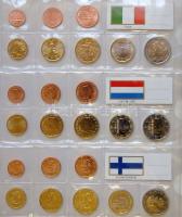 Nagy Euro-gyűjtemény, 176klf db, benne emlékérmek, sok jobbal, többek között Finnország, San Marino,...