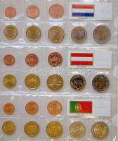 Nagy Euro-gyűjtemény, 176klf db, benne emlékérmek, sok jobbal, többek között Finnország, San Marino,...