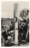 1938 Ipolyság, Sahy; 'A Felvidék felszabadulásának első örömünnepe', bevonulás / entry of the Hungarian troops, "1938 Léva visszatért" So. Stpl