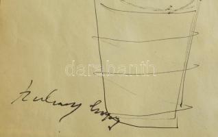 Szalay jelzéssel: Női fej. Tus, papír, üvegezett keretben, 30×20 cm