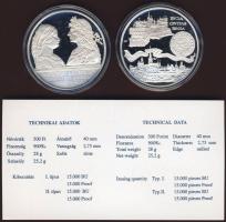 1990. 500Ft Ag + 500Ft Ag "Mátyás király" pár T:PP Eredeti díszdobozban, tanúsítvánnyal!