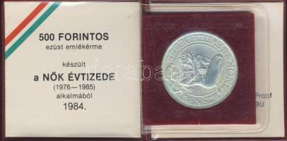 1984. 500Ft Ag "Nők évtizede" T:BU Csak 8000db! Eredeti tokban, tanúsítvánnyal!